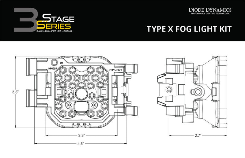 Diode Dynamics SS3 Max Type X Kit ABL - Yellow SAE Fog-thumbmail-7