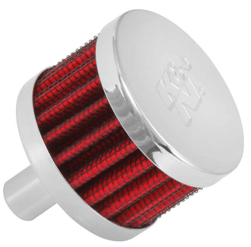 K&N Steel Base Chrome Top Crankcase Vent Filter 1/2in. Vent / 2in. OD / 1-1/2in. Height-thumbmail-2