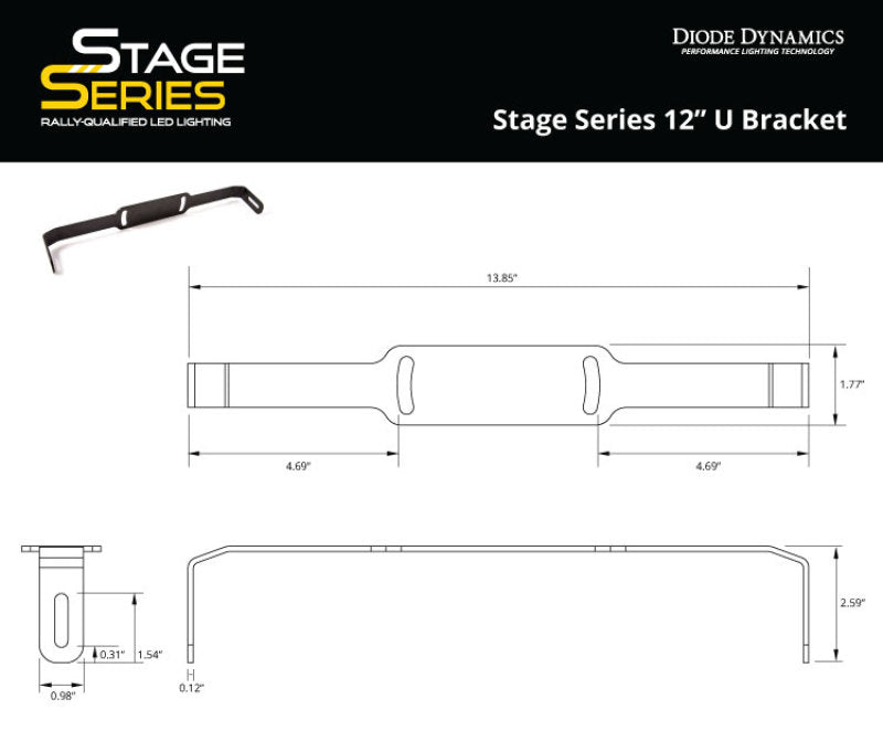 Diode Dynamics Stage Series 12 In U Bracket (Single)-thumbmail-4