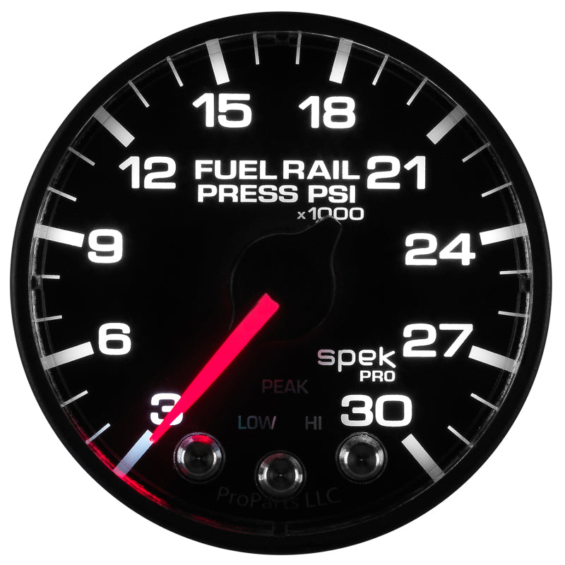 Autometer Spek-Pro Gauge Rail Press 2 1/16in 30Kpsi Stepper Motor W/Peak & Warn Blk/Blk-thumbmail-1