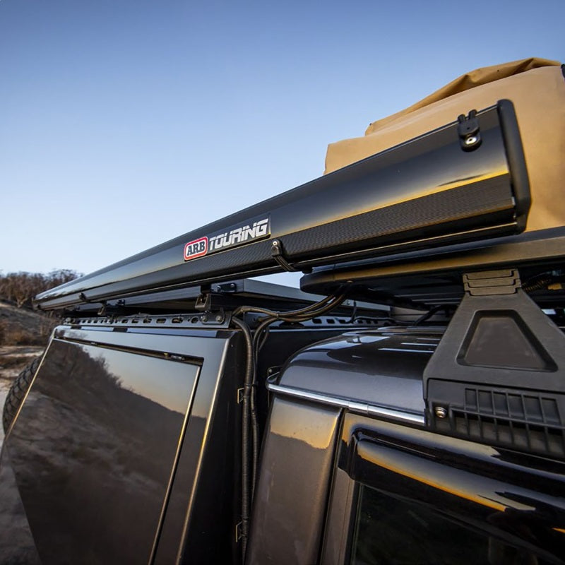 ARB Aluminum Awning, Black Frame, 8.2FT x 8.2FT, Installed with LED Light Strip-thumbmail-3