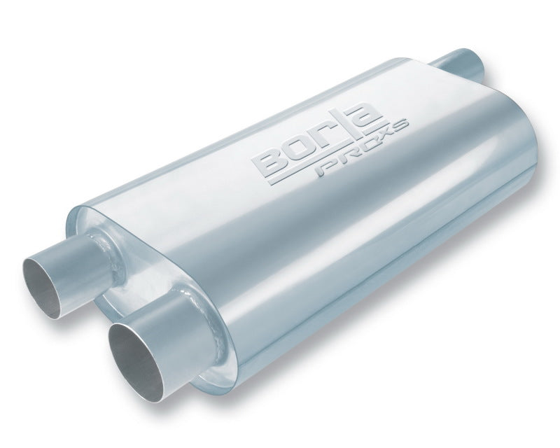Borla Universal Oval Transverse Single 3in Inlet/2.5in Outlet 19in x 10.25in x 5.5in Turbo Muffler-thumbmail-2