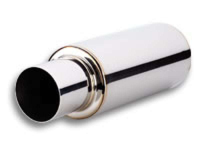 Vibrant TPV Turbo Round Muffler (23in Long) with 4in Round Tip Straight Cut - 3in inlet I.D.-thumbmail-1