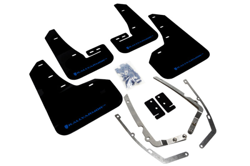 Rally Armor 15-21 VW Golf/GTI/TSI Black UR Mud Flap w/ Blue Logo-thumbmail-1