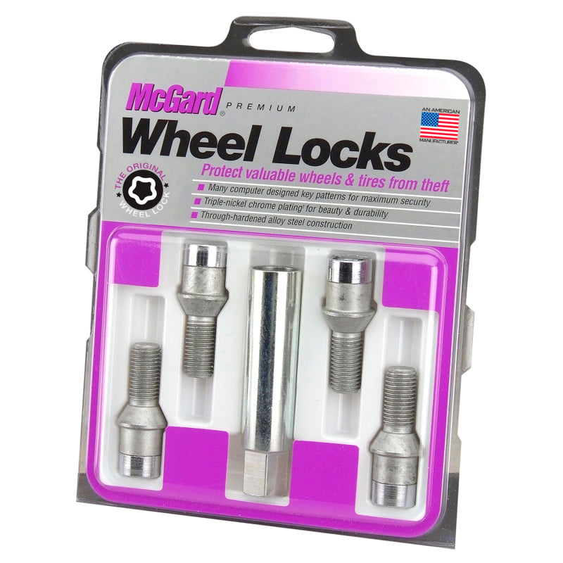 McGard Wheel Lock Bolt Set - 4pk. (Tuner / Cone Seat) M12X1.5 / 17mm Hex / 22.4mm Shank L. - Chrome-thumbmail-4