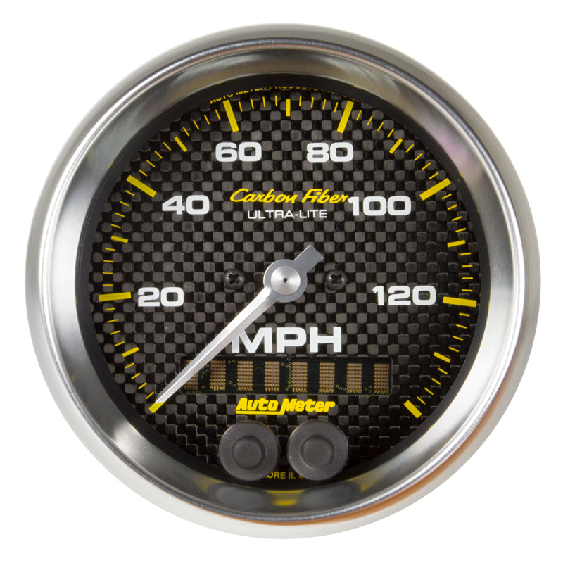 Autometer Ultra-Lite Carbon Fiber 3-3/8in 140 MPH In-Dash Full Sweep GPS Speedometer-thumbmail-1