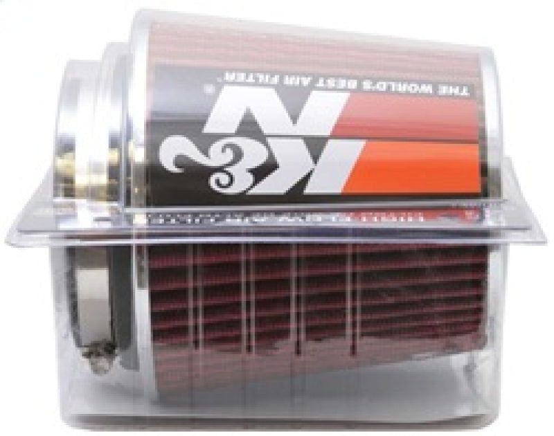K&N Universal Air Filter Chrome Round Tapered Red - 4in Flange ID x 1.125in Flange Length x 5.5in H-thumbmail-15
