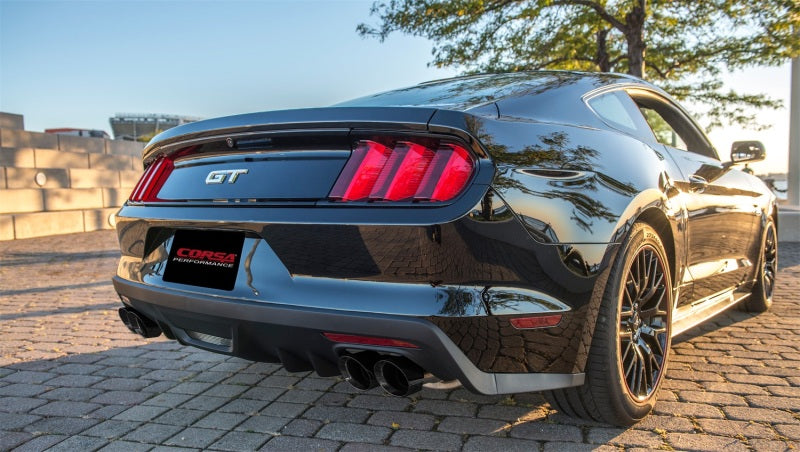 Corsa 15-16 Ford Mustang GT 5.0 3in Cat Back Exhaust Black Quad Tips (Xtreme)-thumbmail-2