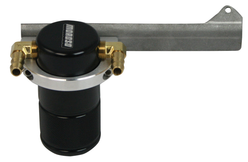 Moroso 13-18 Ford Focus ST Air/Oil Separator Catch Can - Small Body - Billet Aluminum - Black Finish-thumbmail-1