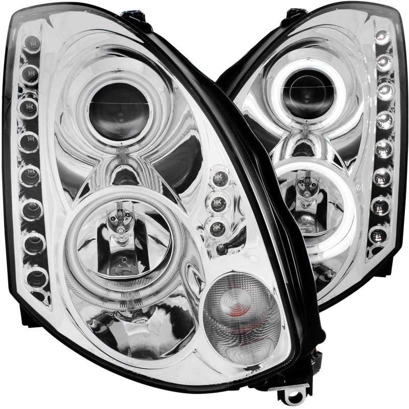 ANZO 2003-2007 Infiniti G35 Projector Headlights w/ Halo Chrome (CCFL) (HID Compatible)-thumbmail-3