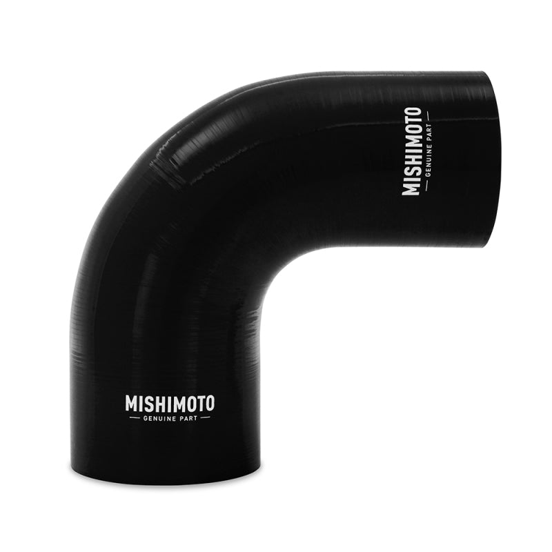 Mishimoto Silicone Reducer Coupler 90 Degree 3in to 3.75in - Black-thumbmail-1
