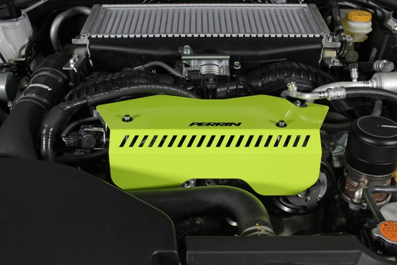 Perrin 2022+ Subaru WRX Pulley Cover - Neon Yellow-thumbmail-5
