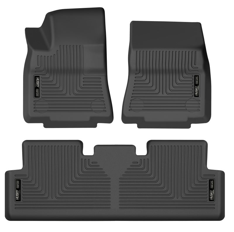 Husky Liners 20-22 Tesla Y WeatherBeater Front & 2nd Seat Floor Liner - Blk-thumbmail-1