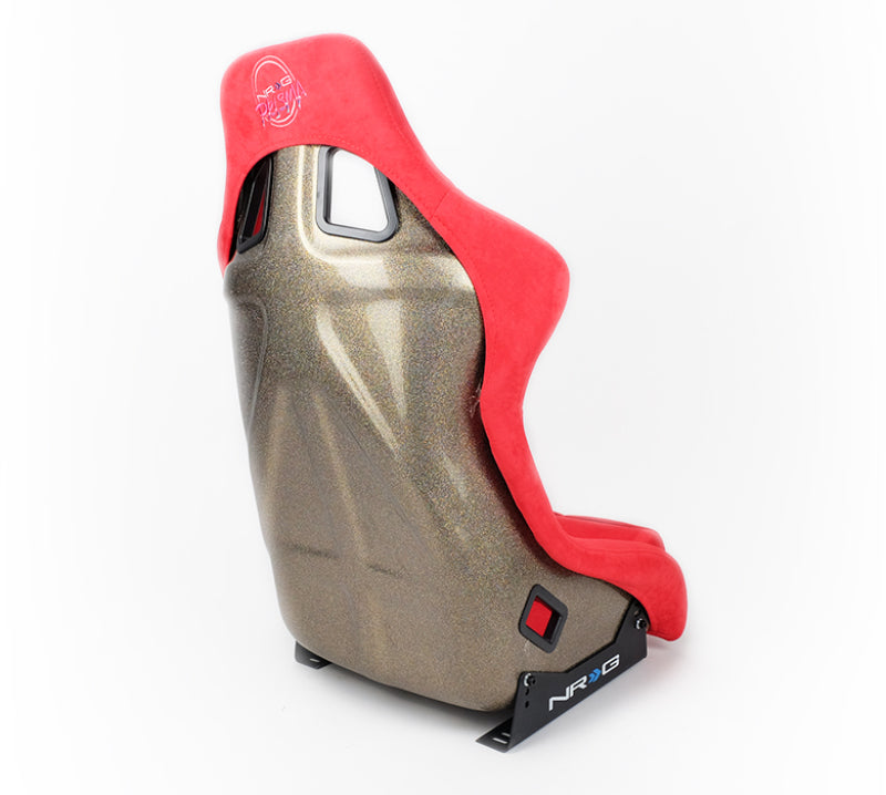 NRG FRP Bucket Seat ULTRA Edition - Large (Red Alcantara/Gold Glitter Back)-thumbmail-6