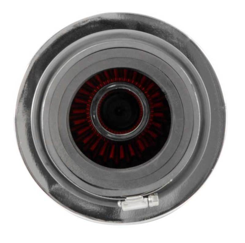 K&N Universal Air Filter Chrome Round Tapered Red - 4in Flange ID x 1.125in Flange Length x 9.5in H-thumbmail-15