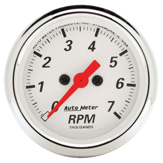 Autometer Arctic White 2-1/16in 7k RPM In-Dash Tachometer