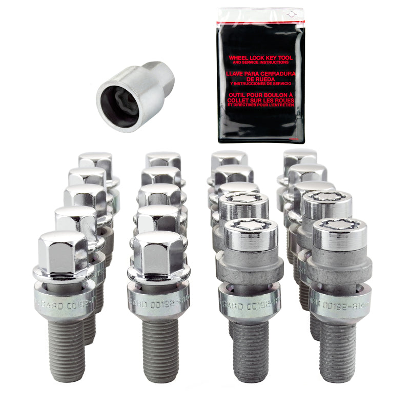 McGard 5 Lug Hex Install Kit w/Locks (Radius Seat Bolt) M14X1.5 / 17mm Hex / 28.1mm Shank L - Chrome-thumbmail-2