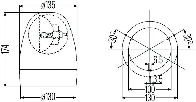 Hella Rotating Beacon H 12V Yellow Mg12 2Rl-thumbmail-2