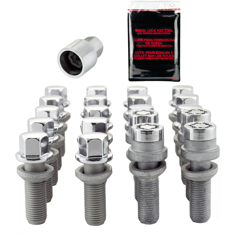 McGard 5 Lug Hex Install Kit w/Locks (Radius Seat Bolt) M14X1.5 / 17mm Hex / 35.4mm Shank L - Chrome-thumbmail-7