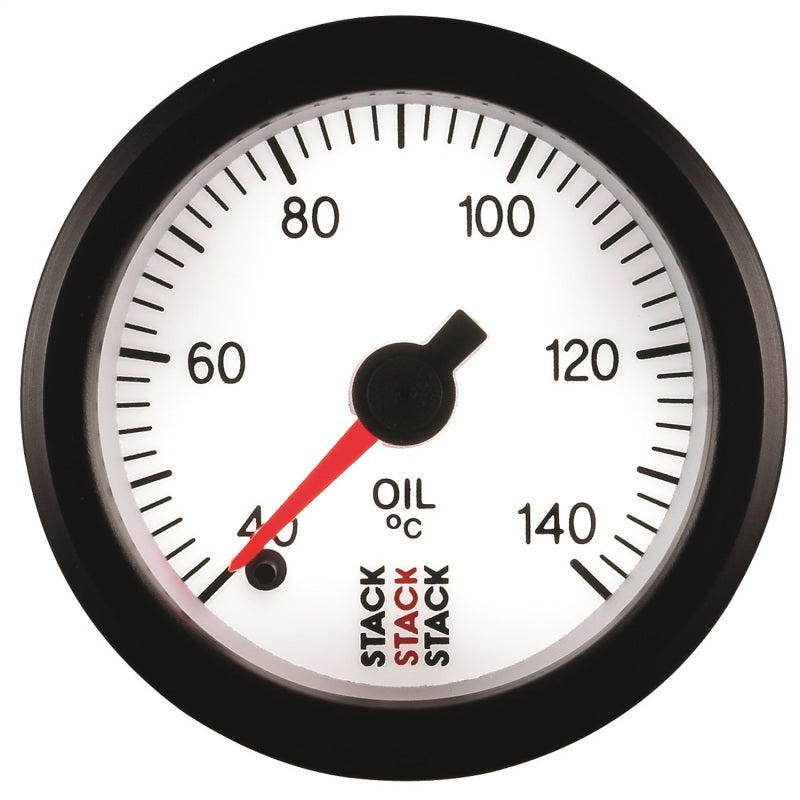Autometer Stack 52mm 40-140 Deg C 1/8in NPTF Male Pro Stepper Motor Oil Temp Gauge - White-thumbmail-6