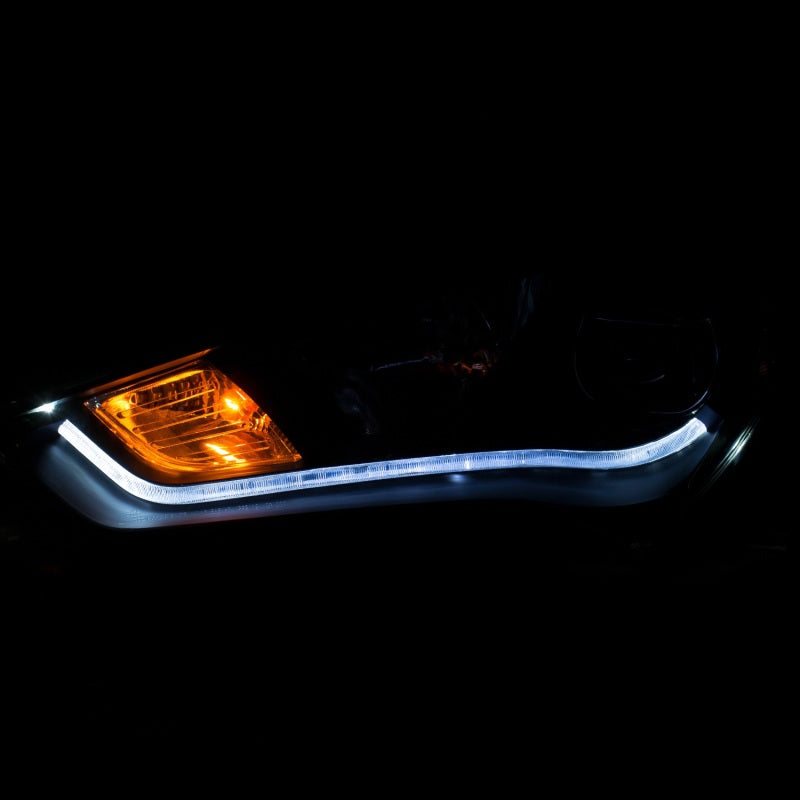ANZO 2013-2015 Hyundai Genesis Projector Headlights w/ Plank Style Design Black (HID Compatible)-thumbmail-5