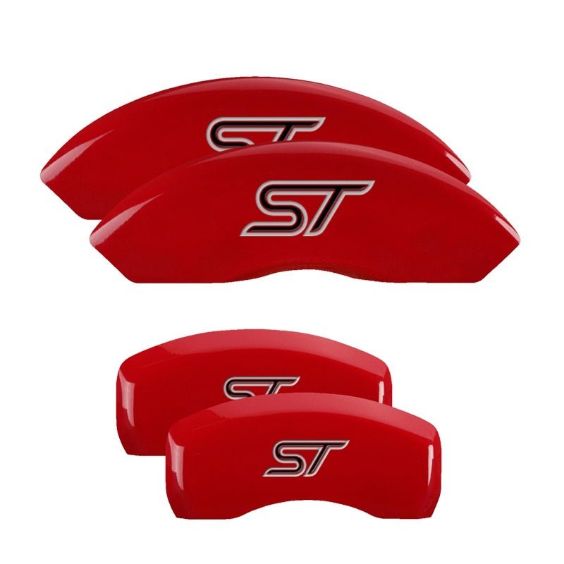MGP 4 Caliper Covers Engraved Front & Rear No bolts/ST Red finish silver ch-thumbmail-2