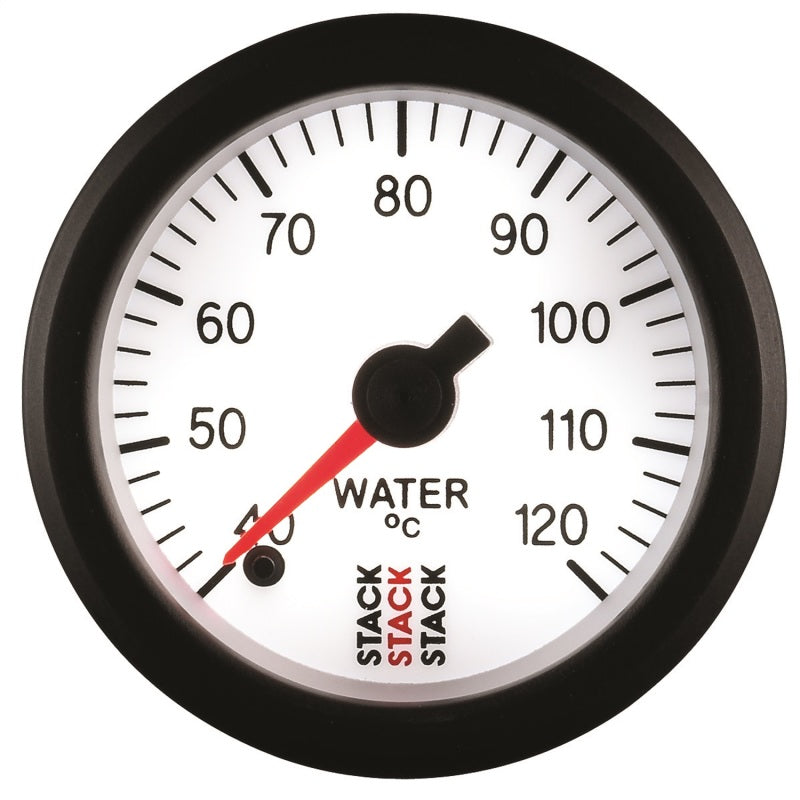 Autometer Stack 52mm 40-120 Deg C 1/8in NPTF Male Pro Stepper Motor Water Temp Gauge - White-thumbmail-3
