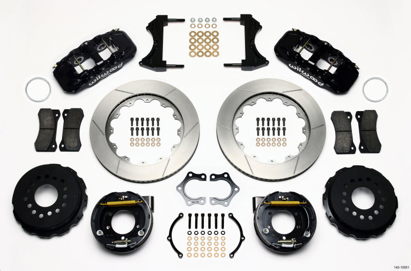 Wilwood AERO4 Rear P-Brake Kit 14.00in Mopar/Dana 2.36in Off w/Snap Ring Brng-thumbmail-1