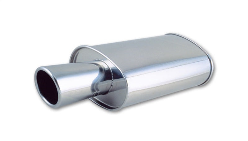 Vibrant StreetPower Oval Muffler with 4in Round Tip Angle Cut Rolled Edge - 2.5in inlet I.D.-thumbmail-2