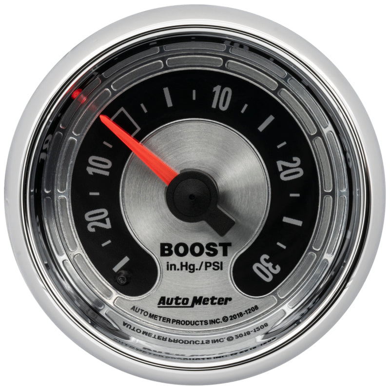Autometer American Muscle 2-1/16in Full Sweep Mechanical 30 In Hg Vac/30PSI Boost Vacuum Gauge-thumbmail-1