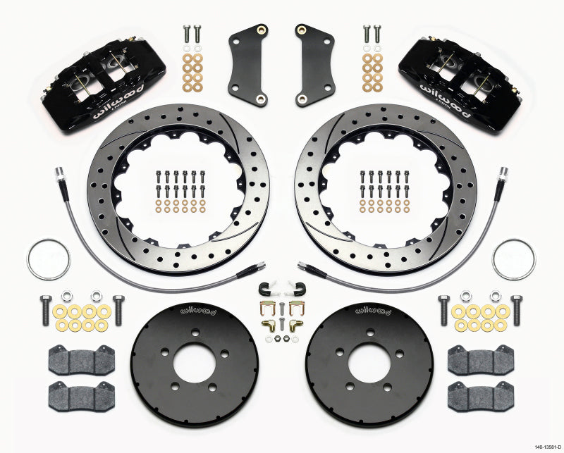 Wilwood Dynapro 6 Front Hat Kit 12.88in Drilled 2005-Up Mazda 3 w/ Lines-thumbmail-1