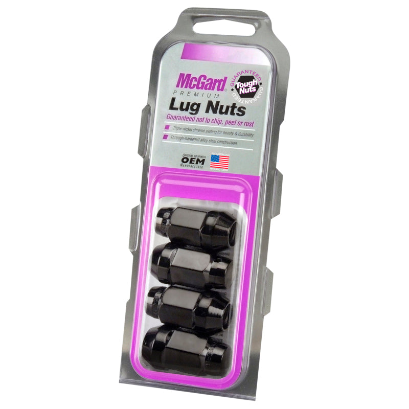 McGard Hex Lug Nut (Cone Seat Bulge Style) 1/2-20 / 3/4 Hex / 1.45in. Length (4-pack) - Black-thumbmail-3