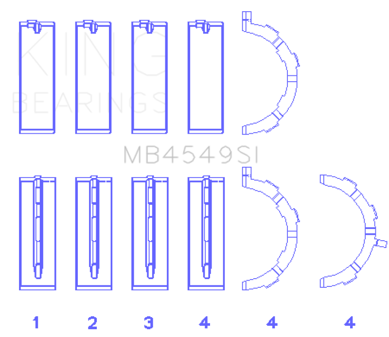 King Ford EcoBoost 3.5L / 3.7L V6 (Size STD) Main Bearing Set-thumbmail-2