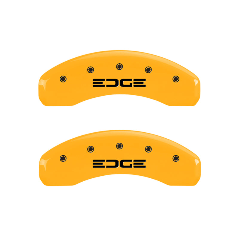 MGP 4 Caliper Covers Engraved Front & Rear Edge Yellow finish black ch-thumbmail-5