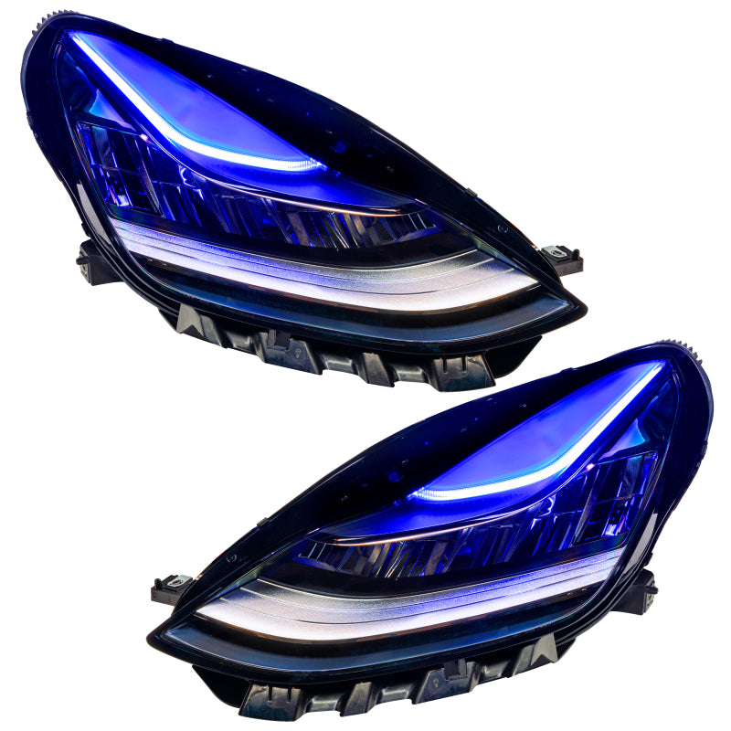 Oracle 17-21 Tesla Model 3 Headlight DRL Upgrade Kit - ColorSHIFT w/ Simple Controller-thumbmail-7