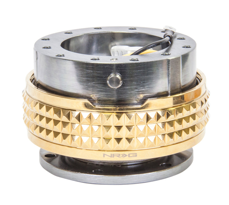 NRG Quick Release Kit - Pyramid Edition - Gunmetal Body / Chrome Gold Pyramid Ring-thumbmail-2