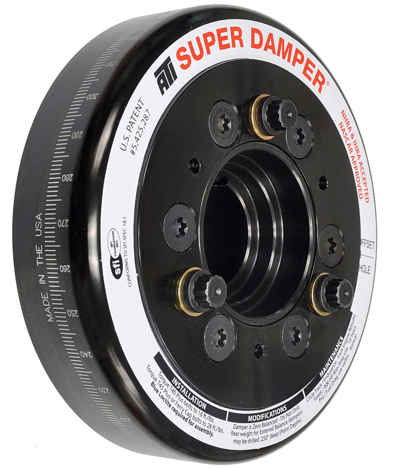 ATI Damper - 6.325in - Steel - Chevy LS - Smooth - C-Bore Front - 3 Ring-thumbmail-1