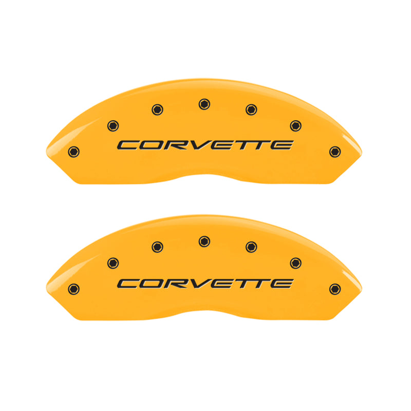 MGP 4 Caliper Covers Engraved Front C5/Corvette Engraved Rear C5/Z06 Yellow finish black ch-thumbmail-3