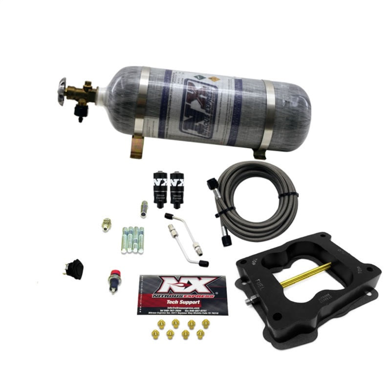 Nitrous Express Q-Jet/Holley Spread Bore Hitman Nitrous Kit (100-150-200HP) w/Composite Bottle-thumbmail-1