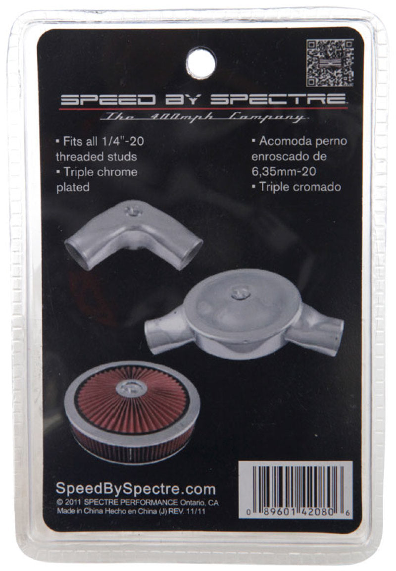Spectre Air Cleaner Nut Low Profile (Fits 1/4in.-20 Threading) - Chrome-thumbmail-9