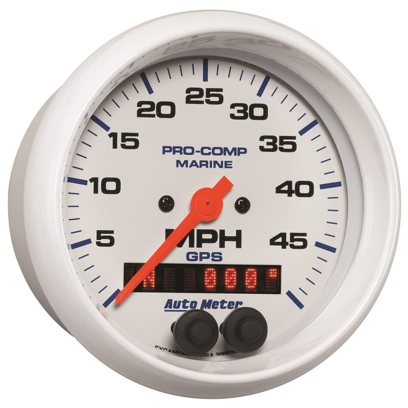 Autometer Marine White 3 3/8in 50MPH GPS Speedometer Gauge-thumbmail-2