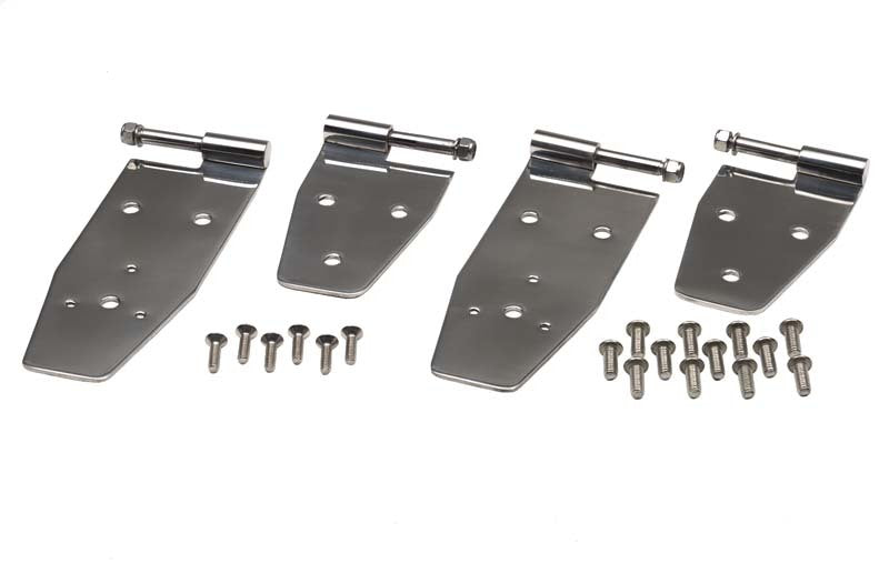 Kentrol 94-95 Jeep Wrangler YJ Hardtop Door Hinge Set 4 Pieces - Polished Silver-thumbmail-1