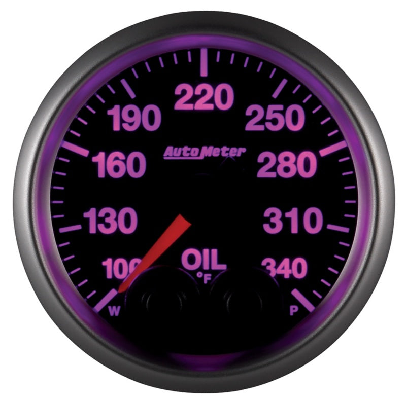 Autometer Elite 52mm 100-340 Deg F Oil Temp Peak & Warn w/ Electronic Control Gauge-thumbmail-4