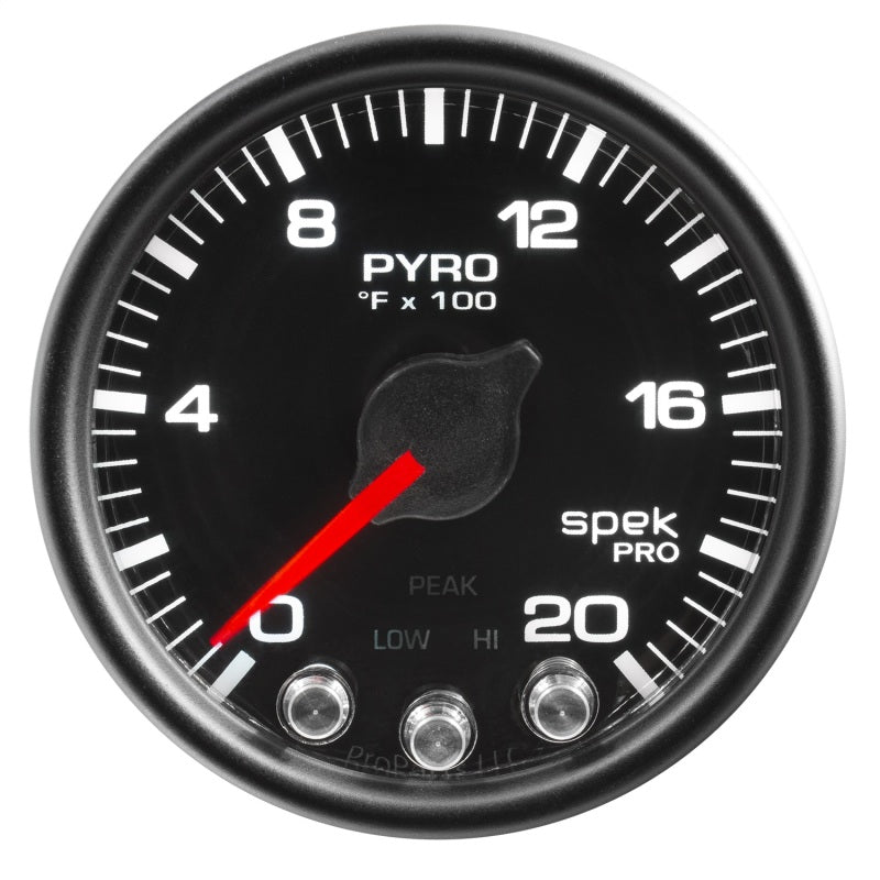 Autometer Spek-Pro Gauge Pyro. (Egt) 2 1/16in 2000f Stepper Motor W/Peak & Warn Blk/Blk-thumbmail-2