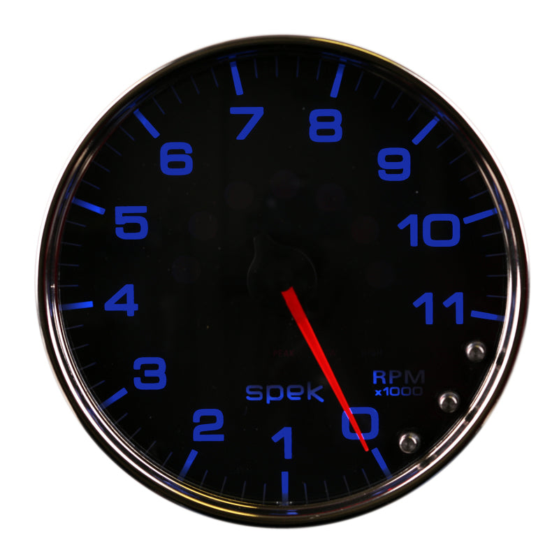 Autometer Spek-Pro Gauge Tachometer 5in 11K Rpm W/Shift Light & Peak Mem Black/Chrome-thumbmail-2