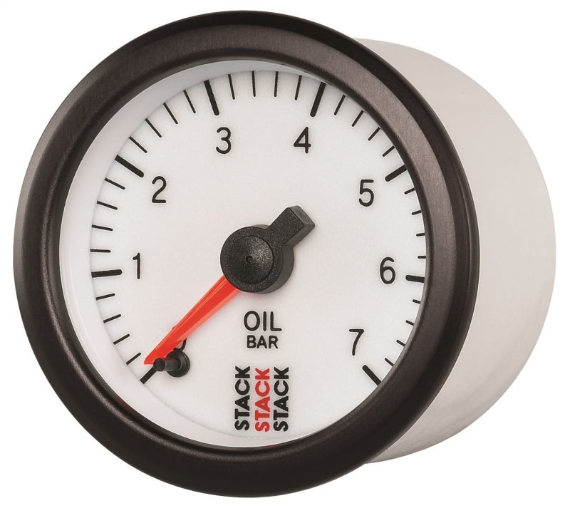 Autometer Stack 52mm 0-7 Bar M10 Male Pro Stepper Motor Oil Pressure Gauge - White-thumbmail-6
