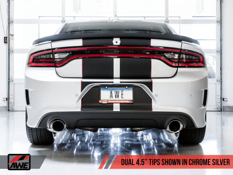 AWE Tuning 2017+ Dodge Charger 5.7L Touring Edition Exhaust - Non-Resonated - Chrome Silver Tips-thumbmail-5