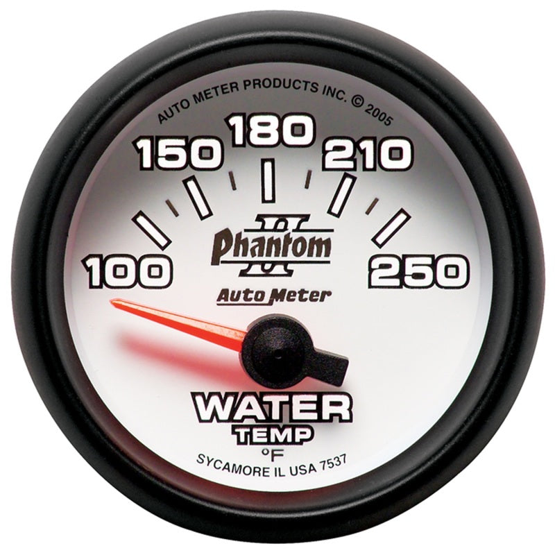 Autometer Phantom II 52.4mm SSE 100-250 Deg F Water Temperature Gauge-thumbmail-2