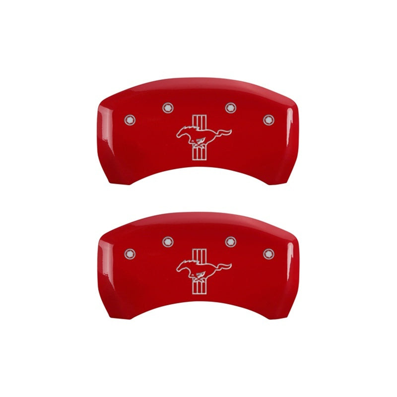 MGP Rear set 2 Caliper Covers Engraved Rear S197/Bar & Pony Red finish silver ch-thumbmail-1