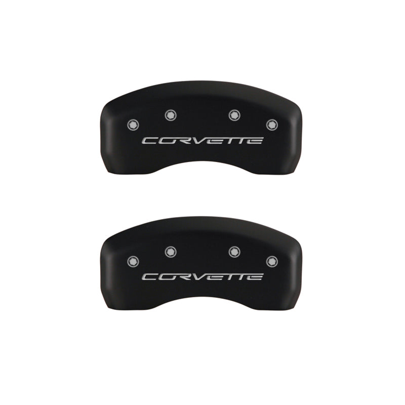 MGP 4 Caliper Covers Engraved Front & Rear C6/Corvette Red finish silver ch-thumbmail-5